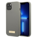 Tagakaaned Guess  Guess GUHMP13MSPLG iPhone 13 6.1" grey/grey hard case Silicone Logo Plate MagSafe
