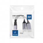 &Uuml;leminek Blue Star  Adaptor AUX 2in1 Type C (male) to Type C (female) / Type C (female) Blue Star black [DAC] - max 25W charging