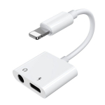Kaabel Joyroom Joyroom S-Y104 headphone adapter Lightning - Lightning / mini jack 3.5mm - white