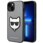 Tagakaaned Karl Lagerfeld  Karl Lagerfeld Saffiano Choupette Head Patch case for iPhone 14 Plus - silver