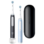 Hambahari Oral-B iO3 Series Electric Toothbrush Duo Pack, Matt Black/Ice Blue