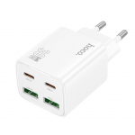 Adaptrid Hoco  Phone charger Hoco 2 x USB C + 2 x USB A QC3.0 PD 3A 30W N56 white