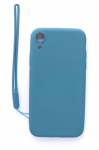 Tagakaaned Evelatus Apple iPhone XR Soft Touch Silicone Case with Strap Blue
