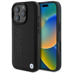 Muud kaubad BMW  BMW Leather Hot Stamp iPhone 16 Pro Case - Black