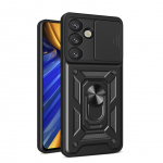 Muud kaubad Hurtel Hybrid Armor Camshield with Camera Cover and Metal Ring for Samsung Galaxy S25 - Black