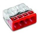 &Uuml;leminek wago  2273-204 Compact Push-Wire Connector 4-way 0.5&ndash;2.5 mm&sup2; Red