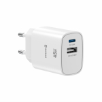 Adaptrid swissten  Swissten Edge GaN Tīkla Lādētājs USB-C PD 45W + USB-A 18W QC (8595217495272)