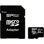 Andmekandjad Silicon power  SILICON POWER 64GB  MICRO SDXC UHS-I  SDR 50 mode  Class 10   with SD adapter