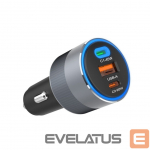 Autolaadijad Forcell Car charger Forcell F-Energy Alu 2 x USB C + USB A QC4.0 PD SFC2.0 4,5A 65W gray