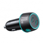 Autolaadijad Joyroom 2x USB C 70W car charger with LED backlight Black