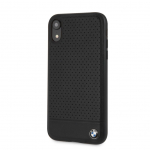 Tagakaaned BMW Apple iPhone XR Perforated Leather Hardcase Black
