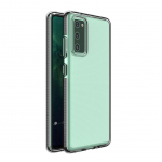 Tagakaaned Hurtel  Spring Case clear TPU gel protective cover with colorful frame for Samsung Galaxy A72 4G black