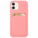 Tagakaaned Hurtel  Card Case Silicone Wallet Wallet With Card Slot Documents For Samsung Galaxy A72 4G Pink