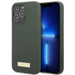 Tagakaaned Guess  Guess GUHMP13XSPLA iPhone 13 Pro Max 6.7" green/khaki hard case Silicone Logo Plate MagSafe