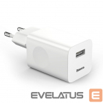 Adaptrid Baseus Baseus Charging Quick Charger CCALL-BX02 USB-A 24W QC 3.0 Network Charger - White