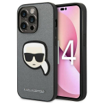 Tagakaaned Karl Lagerfeld  Karl Lagerfeld Saffiano Karl's Head Patch Case for iPhone 14 Pro - Silver