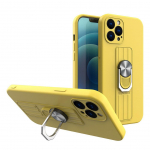 Tagakaaned Hurtel  Ring Case silicone case with finger grip and stand for iPhone 11 Pro Max yellow