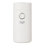 Kohvikeetja Adler  Coffee grinder AD4446wg 150 W, Coffee beans capacity 75 g, Lid safety switch, White