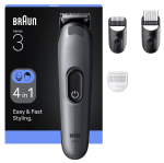 Juuksel&otilde;ikur Braun  4-in-1 Grooming Kit | All-in-One Series 3 AIO3500 | Cordless | Number of length steps 14 | Black