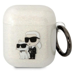 Tagakaaned Karl Lagerfeld  Karl Lagerfeld KLA2HNKCTGT Airpods 1/2 cover transparent Gliter Karl&Choupette