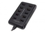 Kaabel Logilink UA0125 USB Hub 10-Port USB2.0 with power adapter 3.5A, |