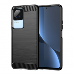 Tagakaaned Hurtel  Carbon Case for Xiaomi Poco F4 5G flexible silicone carbon cover black