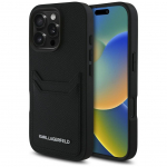 Muud kaubad Karl Lagerfeld  Karl Lagerfeld HC Grained PU Cardslot Metal Elong iPhone 16 Pro Case - Black
