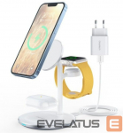 Juhtmeta laadija Choetech T585-F 3in1 inductive charging station iPhone, AirPods Pro, Apple Watch with Adapter White