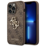 Tagakaaned Guess  Guess 4G Big Metal Logo Case for iPhone 14 Pro - Brown