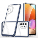 Tagakaaned Hurtel  Clear 3in1 Case for Samsung Galaxy A72 4G Frame Gel Cover Blue