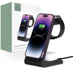 Adaptrid Tech-Protect Tech-Protect A8 10W inductive charger in the form of a 3-in-1 stand for smartphone / headphones / smartwatch - black