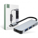 Muu arvutitarvik Tech-Protect HUB Tech-Protect V2 4in1 USB-C - USB-A 3.0 / USB-A 2.0 / USB-C / HDMI - gray