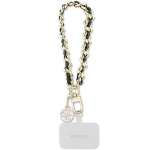 Tagakaaned Guess  Guess GUOUCHSAMC4K Universal Hand Strap Case - Black Saffiano Chain 4G Charm