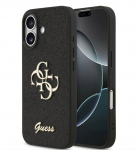 Tagakaaned Guess Apple iPhone 17 PU Fixed Glitter 4G Metal Logo Case Black