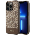 Tagakaaned Guess  Guess GUHMP14LHGCFSEW iPhone 14 Pro 6.1" brown/brown hard case GCube Stripes MagSafe