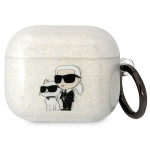Tagakaaned Karl Lagerfeld  Karl Lagerfeld KLA3HNKCTGT Airpods 3 cover transparent Gliter Karl&Choupette