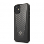 Tagakaaned Mercedes-Benz Apple iPhone 11 Hard Case Leather Carbon Fiber Black