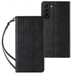 Tagakaaned Hurtel  Magnet Strap Case Case for Samsung Galaxy S22 + (S22 Plus) Pouch Wallet + Mini Lanyard Pendant Black