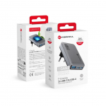 Adaptrid Forcell  Phone Charger Forcell F-Energy Ultra Slim GaN III 2 x USB C + USB A QC4.0 PD 4A 65W VT-47 gray 0INT