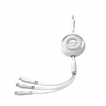 Muud kaubad Joyroom  Joyroom Colorful Series S-A40 Cable Retractable 3in1 USB-A - USB-C / Lightning / Micro USB 1m - White