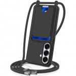 Tagakaaned Hurtel  Samsung Galaxy S26 TPU Case with Card Holder and Crossbody Lanyard - Black