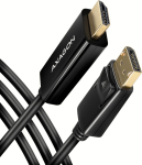 Kaabel iLike  AXAGON RVD-HI14C2 DisplayPort zu HDMI Adapterkabel  4K/30 Hz  180 cm lang - schwarz