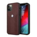 Tagakaaned BMW  BMW Leather Curve Perforate Case for iPhone 12 Pro Max - Red