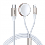 Rihm Joyroom  Joyroom 2 in 1 Lightning cable and inductive charger for Apple Watch 1.5m white (S-IW012)