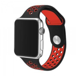 Rihm Tactical Apple Watch 42mm / 44mm Double Silicone Band Black Red