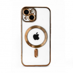 Tagakaaned iLike Apple iPhone 15 Electroplate TPU Case with MagSafe Transparent Gold