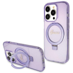 Tagakaaned Guess  Guess Ring Stand Script Glitter MagSafe case for iPhone 14 Pro - purple