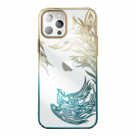 Tagakaaned Kingxbar  Luxury iPhone 14 Plus Case with Kingxbar Phoenix Crystals - Gold and Blue