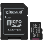Kaabel Kingston  Kingston 64GB microSDXC Canvas Select Plus Gen3 100MB/s A1 Card + Adapter