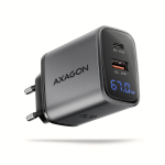 Kontroller Axagon  ACU-PQ67D GaN Wall charger 67W, USB-A + USB-C, PD3.0/PPS/QC4+/SF, Black